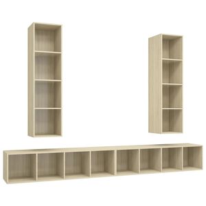 vidaXL Wall-mounted TV Cabinets 4 pcs Sonoma Oak Engineered Wood
