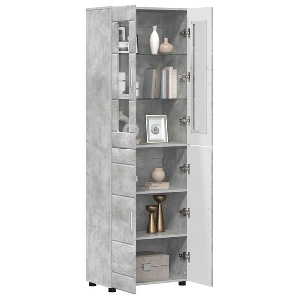 vidaXL Highboard FLORIN Concrete Grey 60 x 35 x 182 cm Engineered Wood