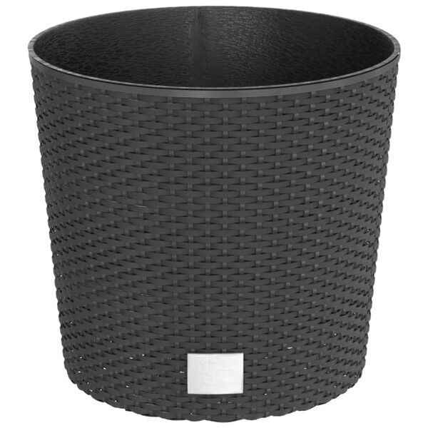 vidaXL Planter with Removable Inner Anthracite 15 / 15.3 L PP Rattan