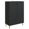 vidaXL Sideboard with Drawer Black 66 x 34.5 x 95 cm Engineered Wood