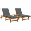 vidaXL Sun Lounger 3 pcs Solid Acacia Wood Brown
