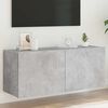 vidaXL TV Wall Cabinet with LED Lights Concrete Grey 100x35x41 cm