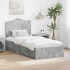 vidaXL Bed Frame Concrete Grey 100 x 200 cm Engineered Wood
