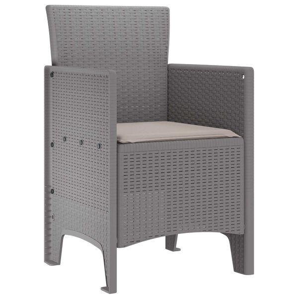 vidaXL Garden Chair 2 pcs Light grey 53 x 49 x 85 cm PP