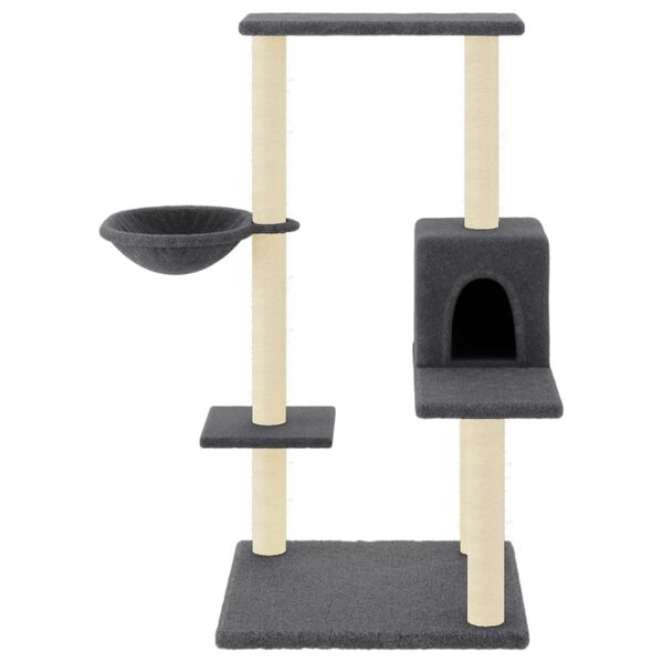 vidaXL Cat Tree with Sisal Scratching Posts Dark Grey 95 cm