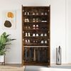 vidaXL Shoe Cabinet Smoked Oak 80 x 39 x 178 cm Engineered Wood
