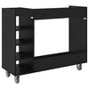 vidaXL Golf Cabinet with Wheel Plain Black Oak 120 x 45 x 98 cm