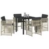 vidaXL Garden Dining Set 5 pcs Light Grey Powder-Coated Steel