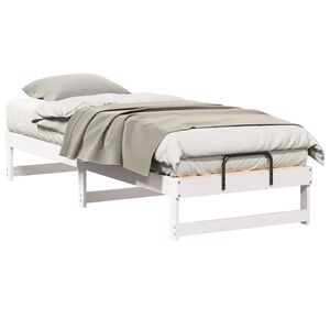 vidaXL Bed Frame White 80 x 200 cm Solid Pine Wood