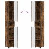 vidaXL Bathroom Cabinet Smoked Oak 30.5 x 30 x 195 cm Engineered Wood