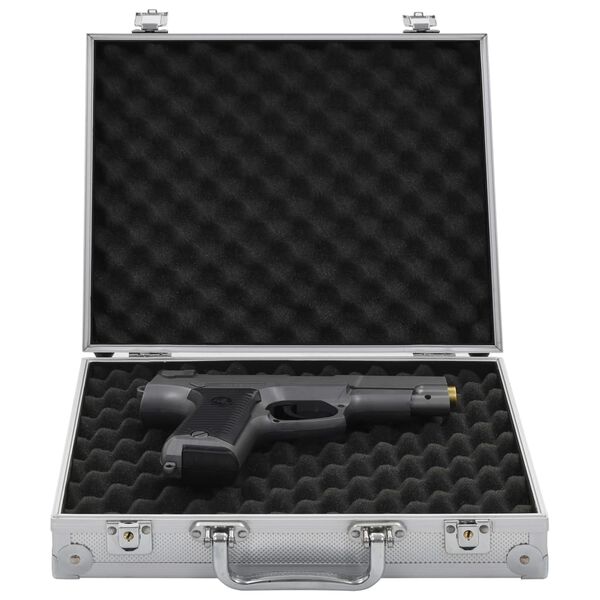 vidaXL Gun Case Aluminium ABS Silver