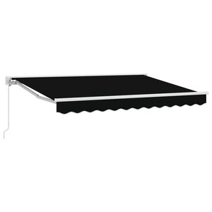 vidaXL Manual Retractable Awning Black 3 x 2.5 m