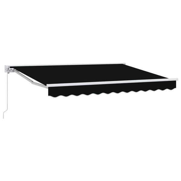 vidaXL Manual Retractable Awning Black 3 x 2.5 m