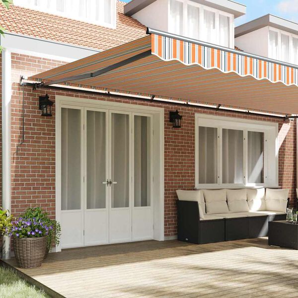 vidaXL Retractable Awning Multicolour 600 x 300 cm Polyester and Steel