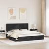 vidaXL Storage Bed with Headboard Black 200 x 200 cm Engineered Wood