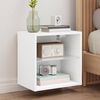 vidaXL Bedside Cabinets with LED Lights Wall-mounted 2 pcs White