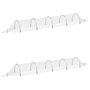 vidaXL Netting Tunnels 2 pcs 1.5x5 m Fibreglass and PP
