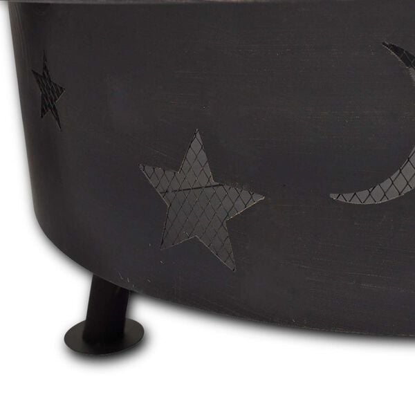 vidaXL Fire Scale Moon Black 82 x 82 x 64 cm Steel