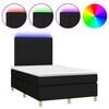 vidaXL Box Spring Bed with Mattress&LED Black 120x200 cm Fabric