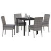 vidaXL Garden Dining Set 5 pcs Grey Poly rattan