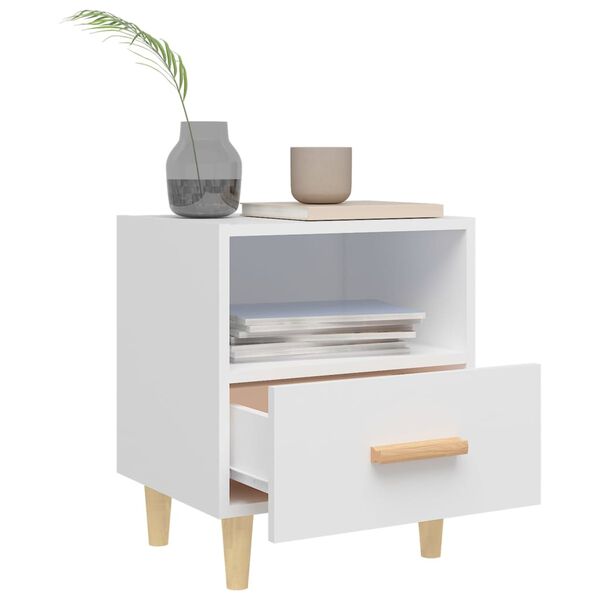 vidaXL Bedside Cabinet White 40x35x47 cm