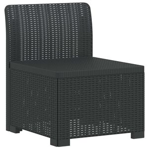 vidaXL 1-Seater Garden Sofa Rattan Look PP Anthracite