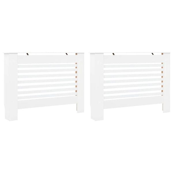 vidaXL Radiator Covers 2 pcs White 112x19x81.5 cm MDF