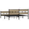 vidaXL Metal Bed Frame without Mattress Sonoma Oak 180x200 cm Super King
