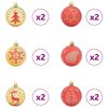 vidaXL Christmas Bauble Set 40 pcs Gold and Red Plastic