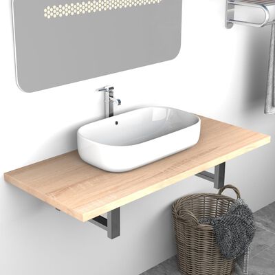 vidaXL Bathroom Wall Shelf for Basin Oak 90x40x16.3 cm