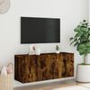 vidaXL TV Cabinet Wall-mounted Smoked Oak 100x30x41 cm