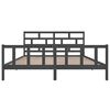 vidaXL Bed Frame without Mattress Grey Solid Wood 200x200 cm (810104+814216)