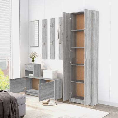 vidaXL Hallway Wardrobe Grey Sonoma 55x25x189 cm Engineered Wood