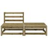vidaXL Garden Sofa Armless with Footstool Impregnated Wood Pine
