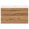 vidaXL Sink Cabinet with Built-in Basin Artisan Oak