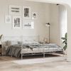 vidaXL Metal Bed Frame without Mattress with Footboard White 200x200cm