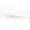vidaXL Bed Frame without Mattress White Single Solid Wood Pine