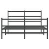 vidaXL Metal Bed Frame without Mattress with Footboard&nbsp;Black 135x190cm