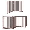 vidaXL Dog Gate with Door Foldable 8 Panels Brown 640 cm Poplar Wood