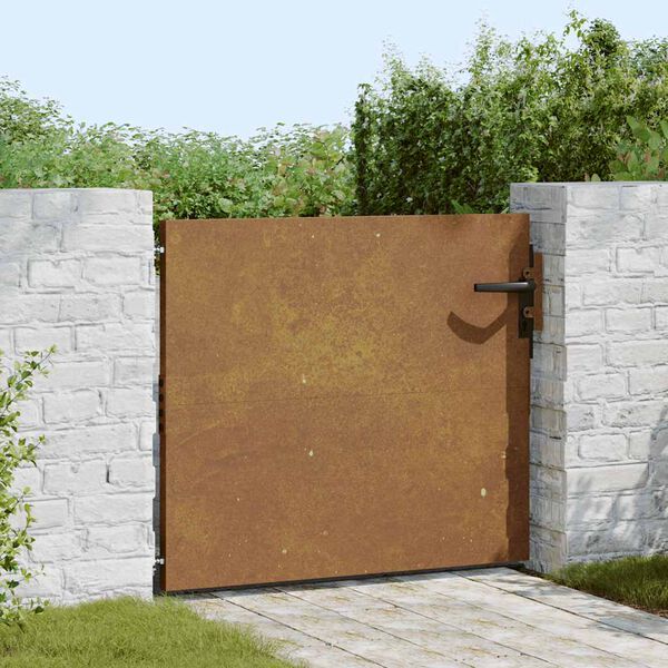 vidaXL Garden Gate 85x125 cm Corten Steel Square Design
