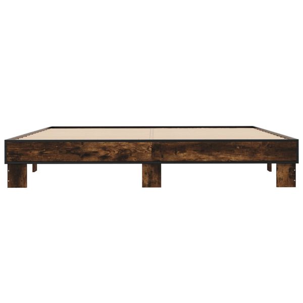 vidaXL Bed Frame without Mattress Smoked Oak 160x200 cm