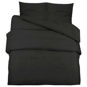 vidaXL Duvet Cover Set Black 200x220 cm Cotton