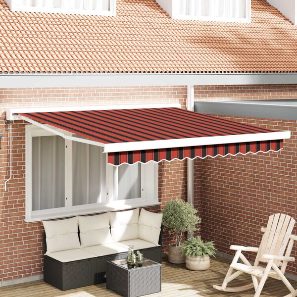 vidaXL Awning Orange and Brown 300 x 250 x 165 cm