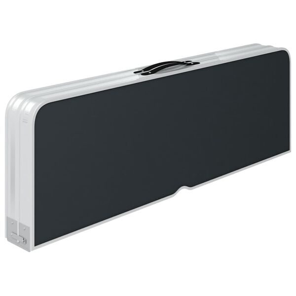 vidaXL Folding Camping Table with 2 Benches Aluminium Grey