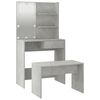 vidaXL Dressing Table Set with LED Concrete Grey Engineered Wood