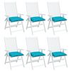 vidaXL Chair Cushions 6 pcs Turquoise 40x40x7 cm Fabric