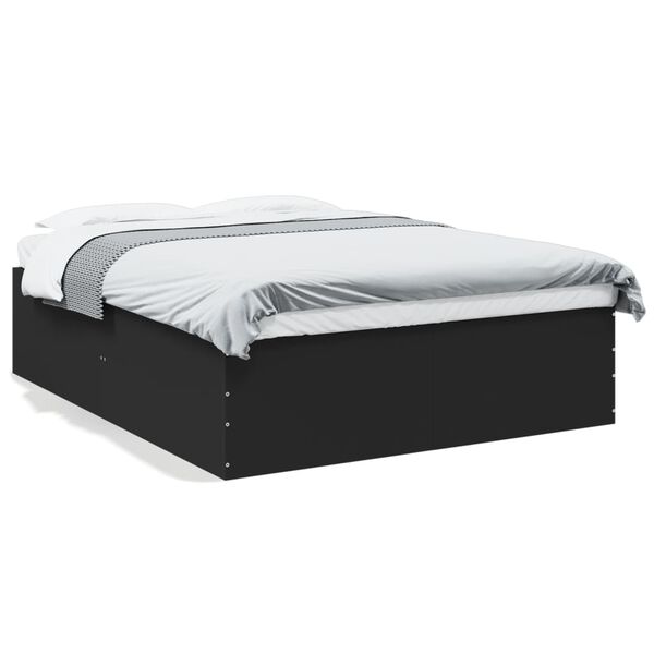 vidaXL Bed Frame without Mattress Black 150x200 cm King Size