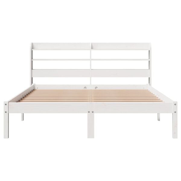 vidaXL Bed Frame without Mattress White 140x200 cm Solid Wood Pine