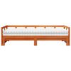 vidaXL Daybed with Trundle and Mattresses Wax Brown 90x200 cm Solid Wood Pine