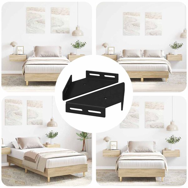 vidaXL Corner Bracket 2 pcs Black 138.5 x 50.5 x 16 mm Iron